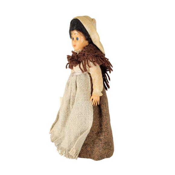 Handmade Quebec Doll Nouvelle-France Era Farm Woman 6" Cloth Base Vintage - Picture 8 of 16